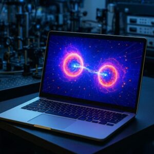 Laptop Menjalankan Simulasi Fisika Kuantum