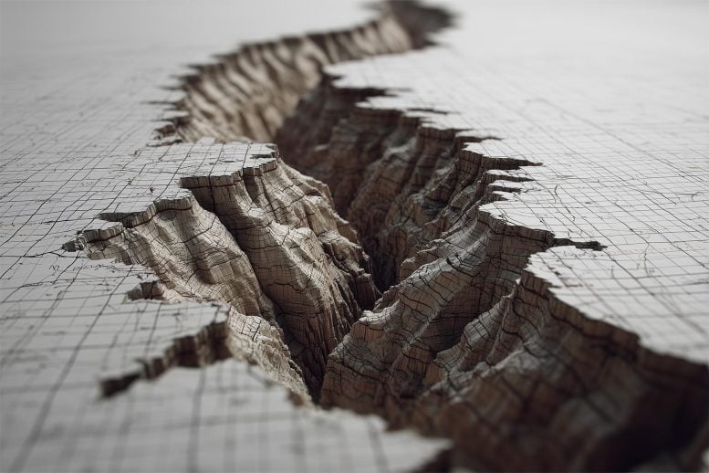 Konsep Seni Wireframe Model Gempa Bumi