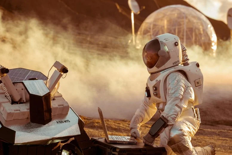 Komputer Laptop Pangkalan Astronot Rover Mars