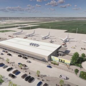 Bandara Nasional McKinney mendapatkan mitra maskapai penerbangan pertama saat terminal penumpang mulai terbentuk