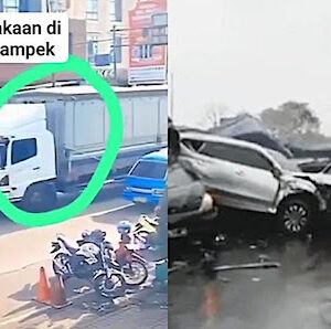 Detik-detik Truk Wing Melaju Kencang di Cikampek, Seret 13 Kendaraan