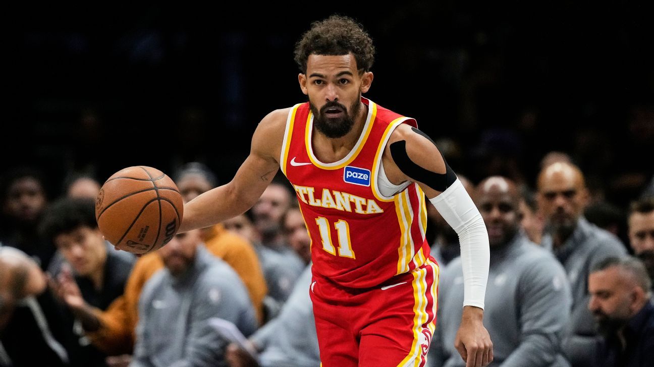 Trae Young dari Hawks kini dipertanyakan untuk menghadapi Hornets