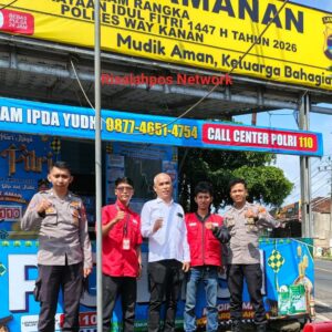 Posko Bersama PMI, Polres dan Dinkes Way Kanan Pantau Arus Lalu Lintas, Kondisi Ramai Lancar